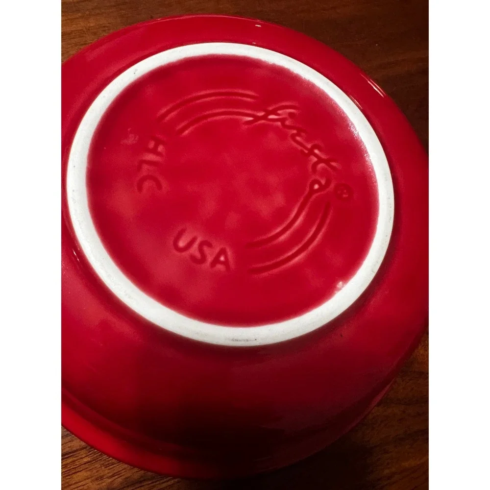 Vintage Fiesta Scarlet Red Ceramic Medium‎ Cereal Bowl 6 7/8